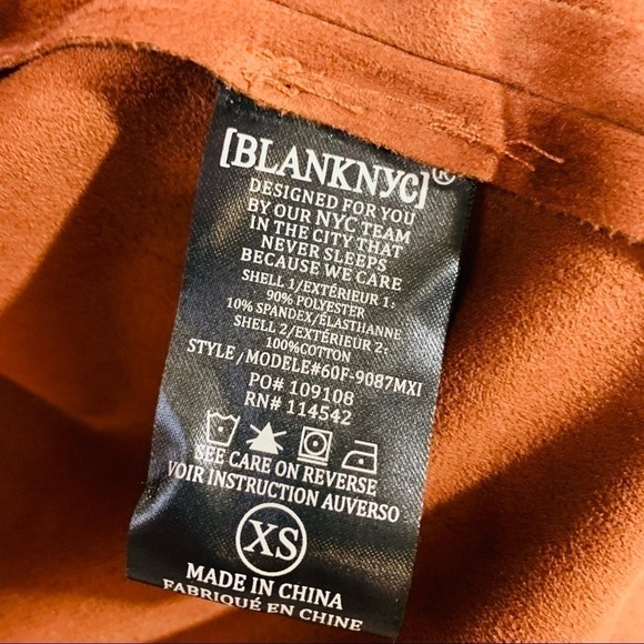 Blank NYC Denim Faux Suede Draped Front Jacket Size XS in Terracotta - Picture 8 of 11